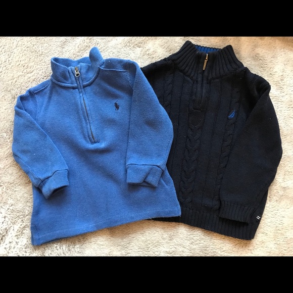 Two Designer Toddler Boy Zip-up Sweaters Size 18M - Picture 1 of 5